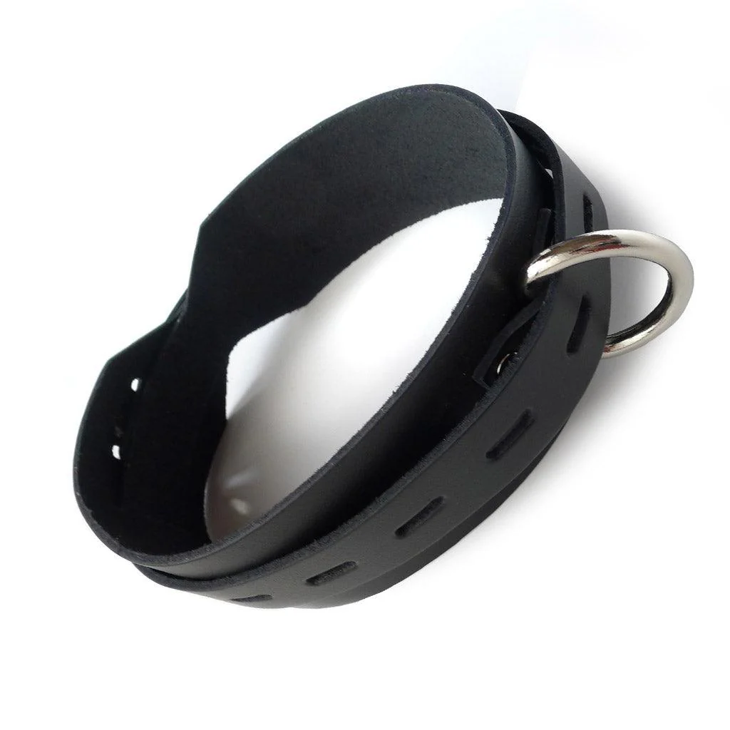 Black Buckling Leather Collar - Image 2