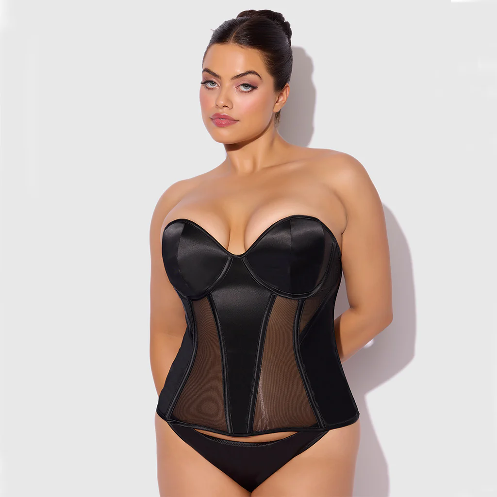 Juliet Satin and Mesh Underwire Corset