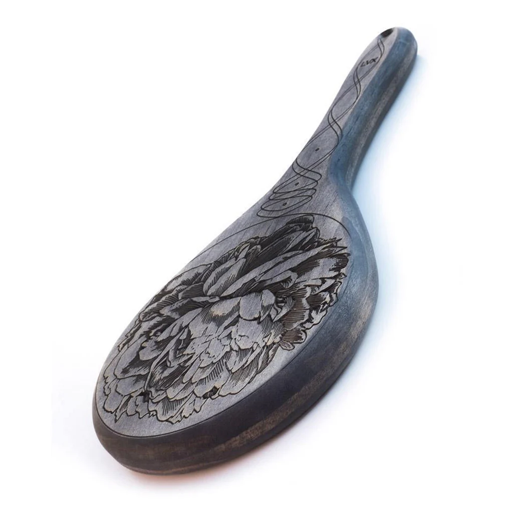 Peony Engraved Wooden Spanking Paddle - Image 5