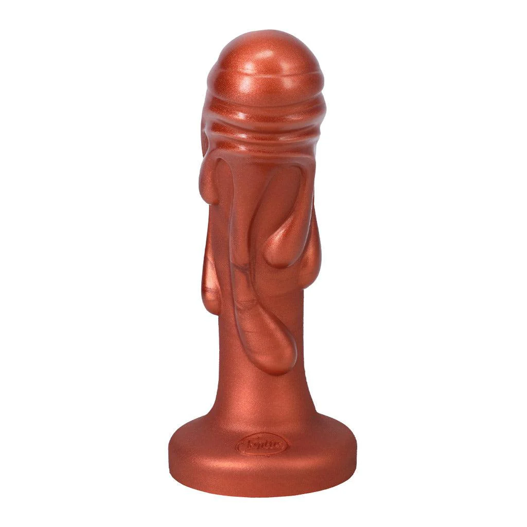 Tantus Magma Textured Silicone Dildo, Copper - Image 4